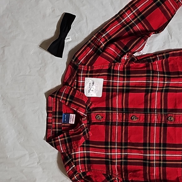 Old Navy Long-Sleeve Printed Poplin Shirt & Bow-Tie Set Toddler Boy 18-24 Month - Picture 1 of 12